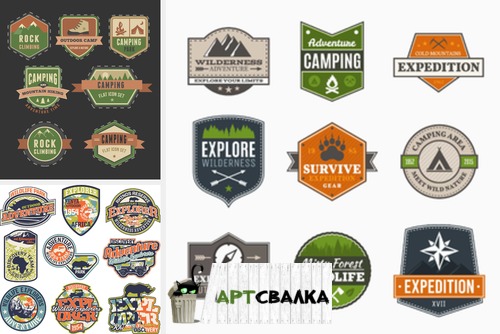 Значки и логотипы Кемпинг | Icons and logos Camping